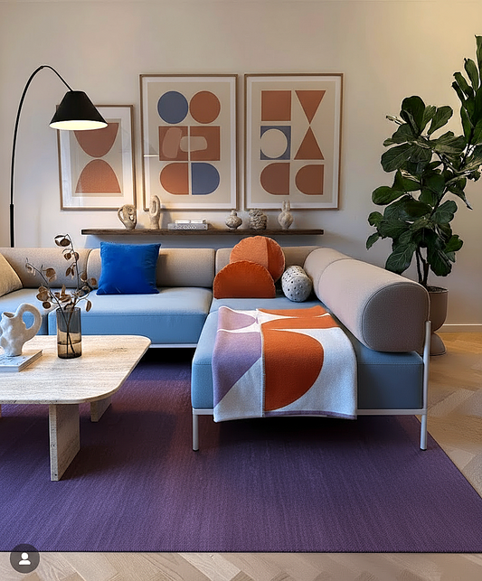 Burnt orange velvet cut-circle geometric cushion — material-led limited edition by OOOW