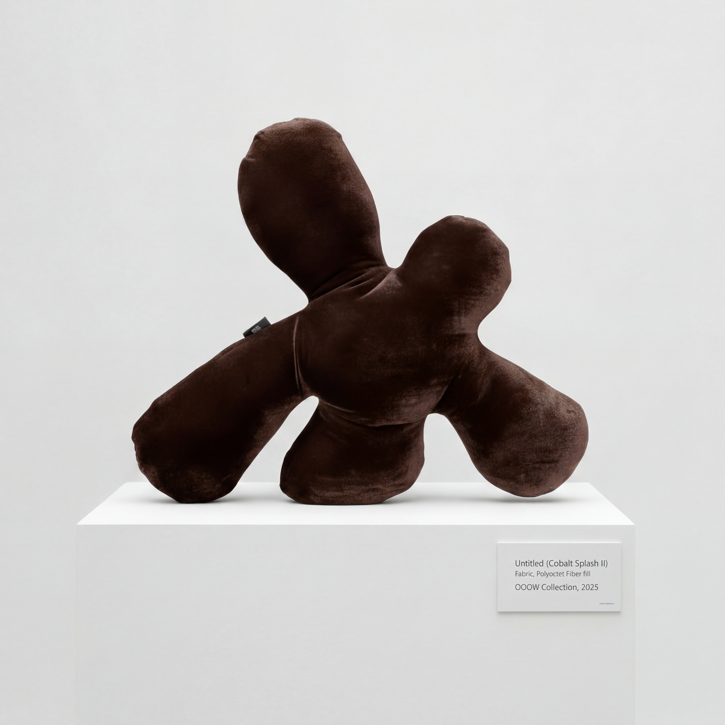 Splash II velvet soft sculpture in chocolate brown by OOOW Sydney — handmade collectible art object