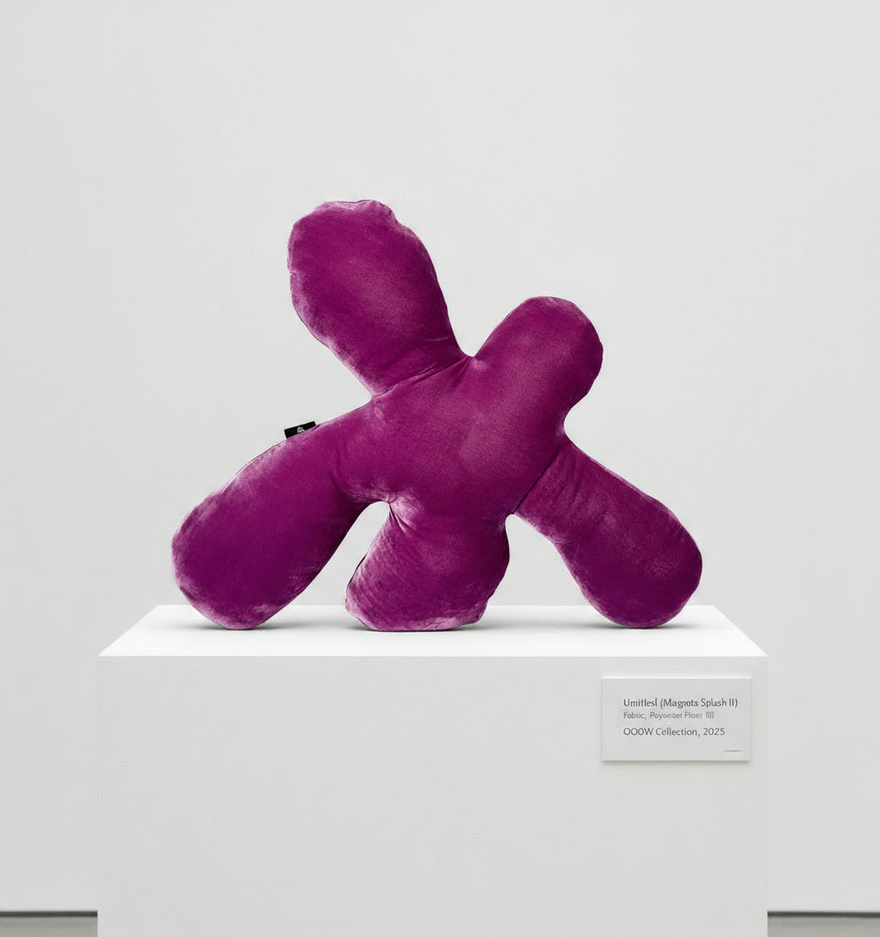 Splash II velvet soft sculpture in magenta by OOOW Sydney — handmade collectible art object