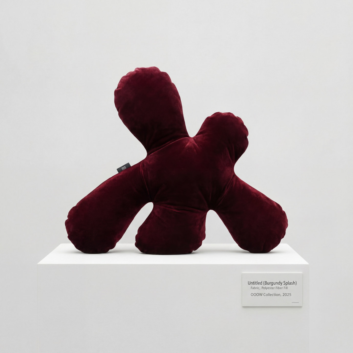 Splash II velvet soft sculpture in burgundy by OOOW Sydney — handmade collectible art object