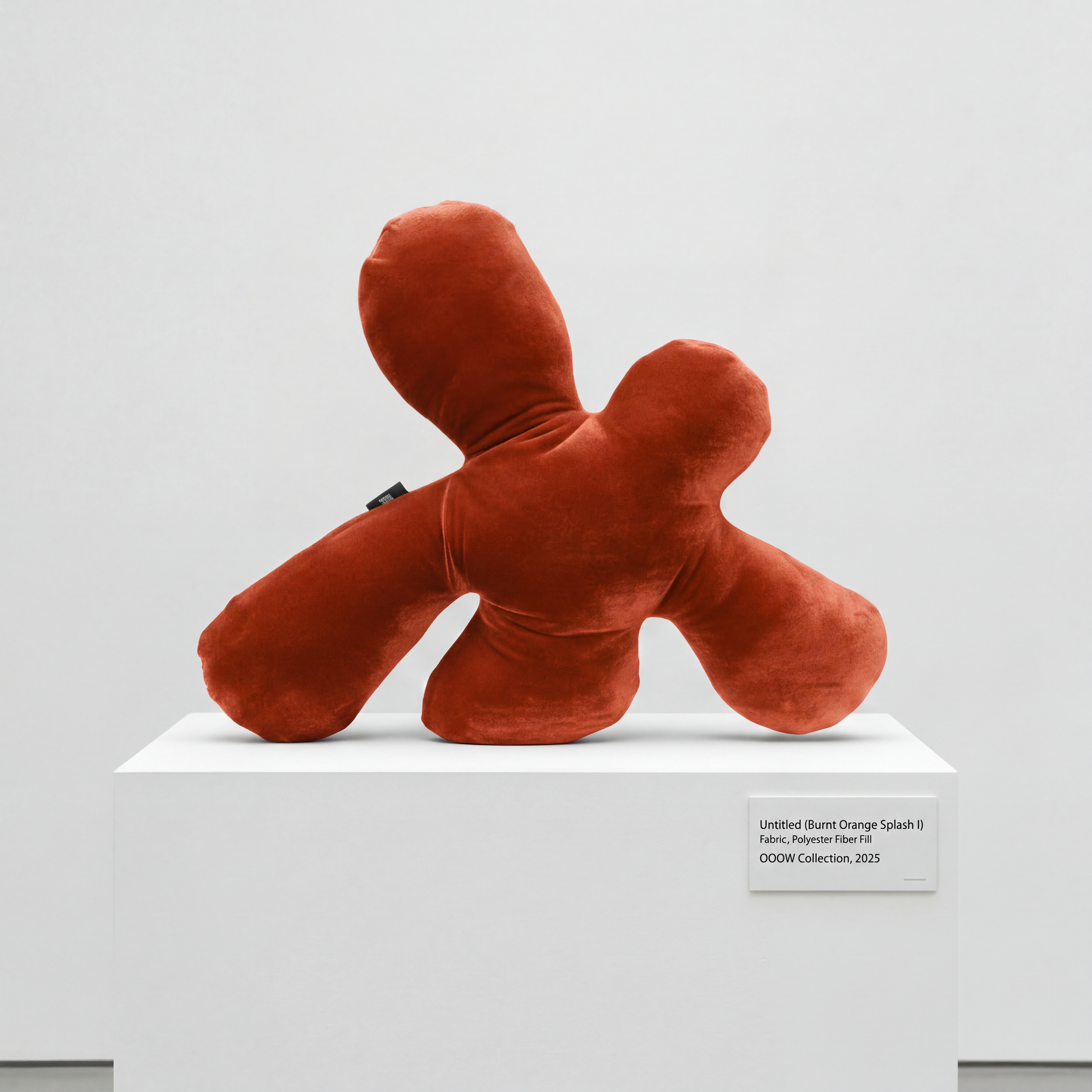 Splash II velvet soft sculpture in burnt orange by OOOW Sydney — handmade collectible art object