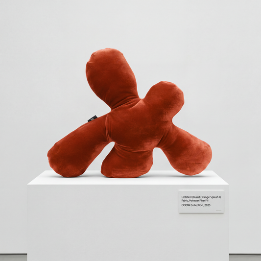 Splash II velvet soft sculpture in burnt orange by OOOW Sydney — handmade collectible art object