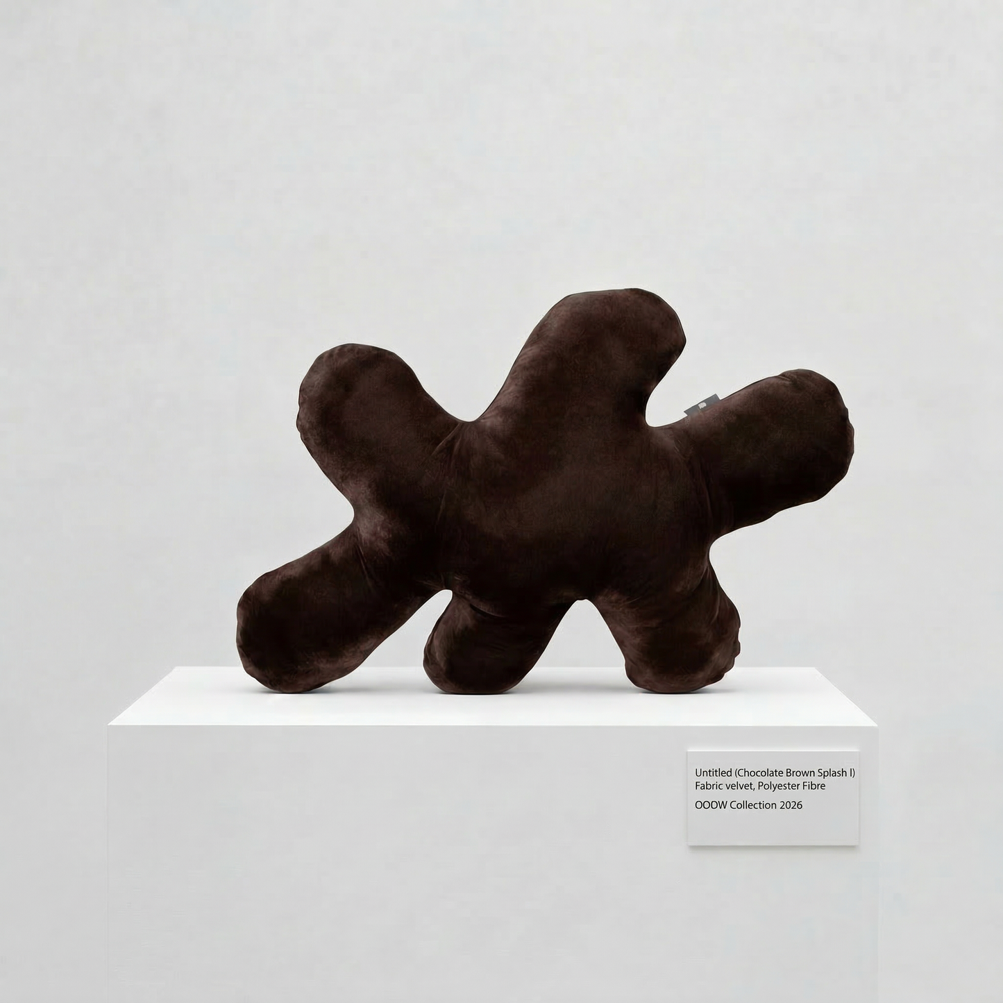 Splash I velvet soft sculpture in chocolate brown by OOOW Sydney — handmade collectible art object
