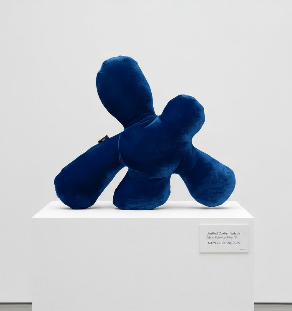 Splash II velvet soft sculpture in cobalt blue by OOOW Sydney — handmade collectible art object