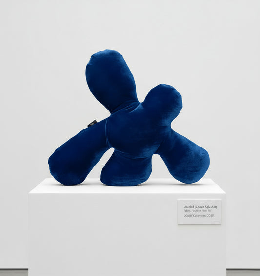 Splash II velvet soft sculpture in cobalt blue by OOOW Sydney — handmade collectible art object
