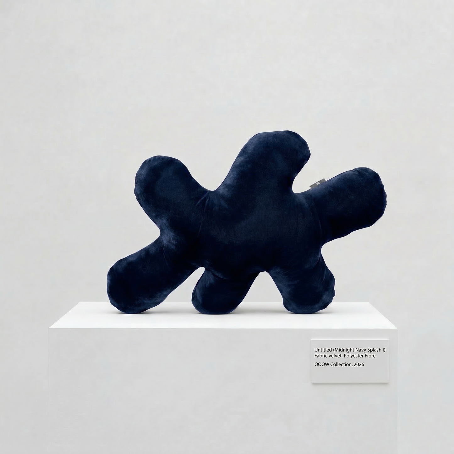 Splash I velvet soft sculpture in midnight navy by OOOW Sydney — handmade collectible art object