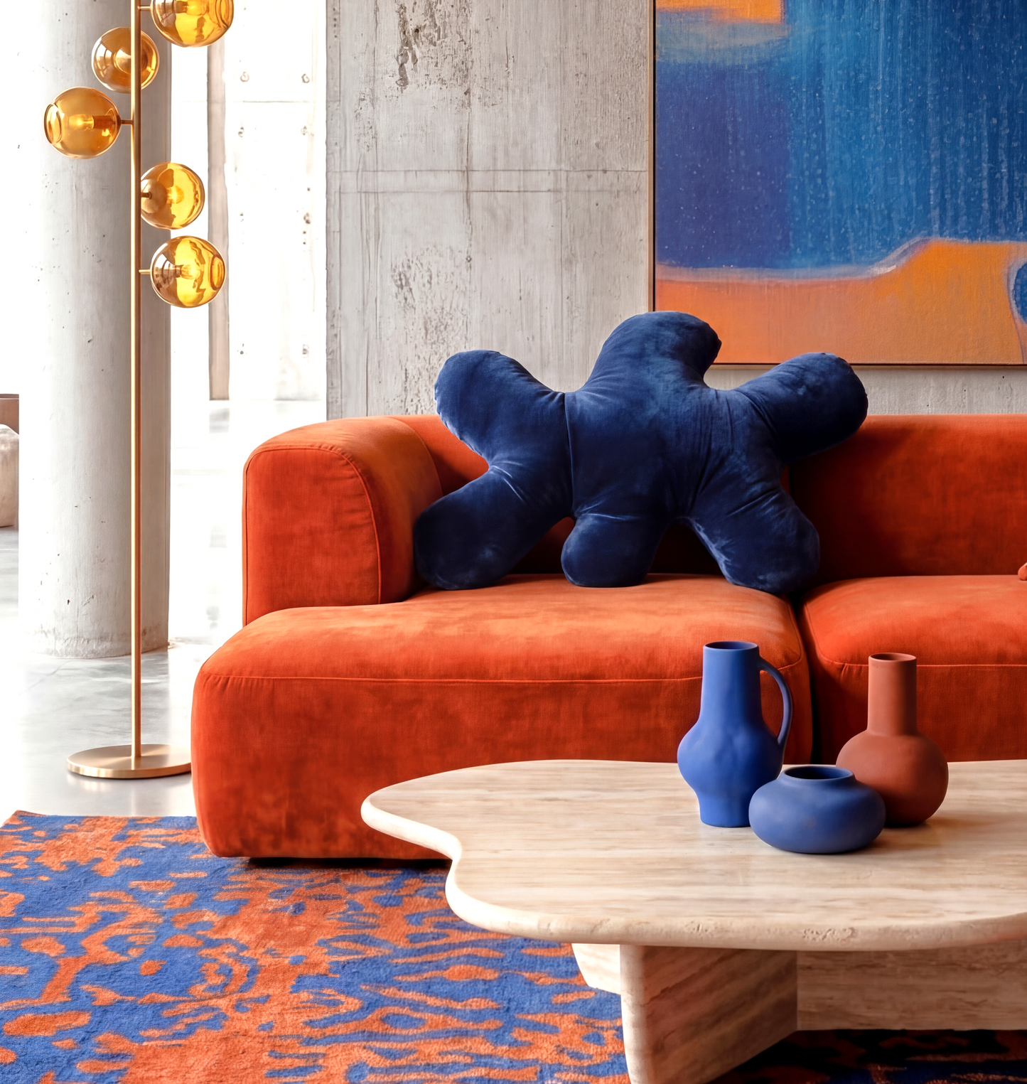 Midnight navy velvet soft sculpture Splash I — material-led limited edition by Piril Kugu