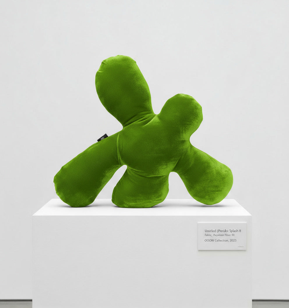 Splash II velvet soft sculpture in peridot green by OOOW Sydney — handmade collectible art object