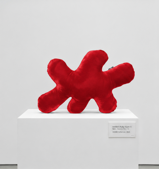 Splash II velvet soft sculpture in ruby red by OOOW Sydney — handmade collectible art object
