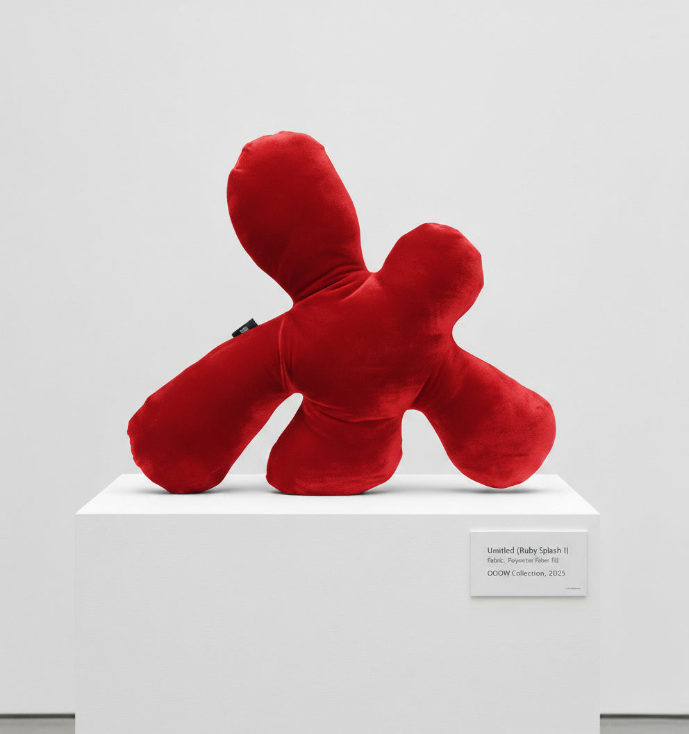 Splash II velvet soft sculpture in ruby red by OOOW Sydney — handmade collectible art object