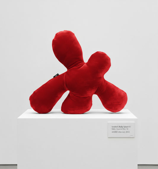 Splash II velvet soft sculpture in ruby red by OOOW Sydney — handmade collectible art object