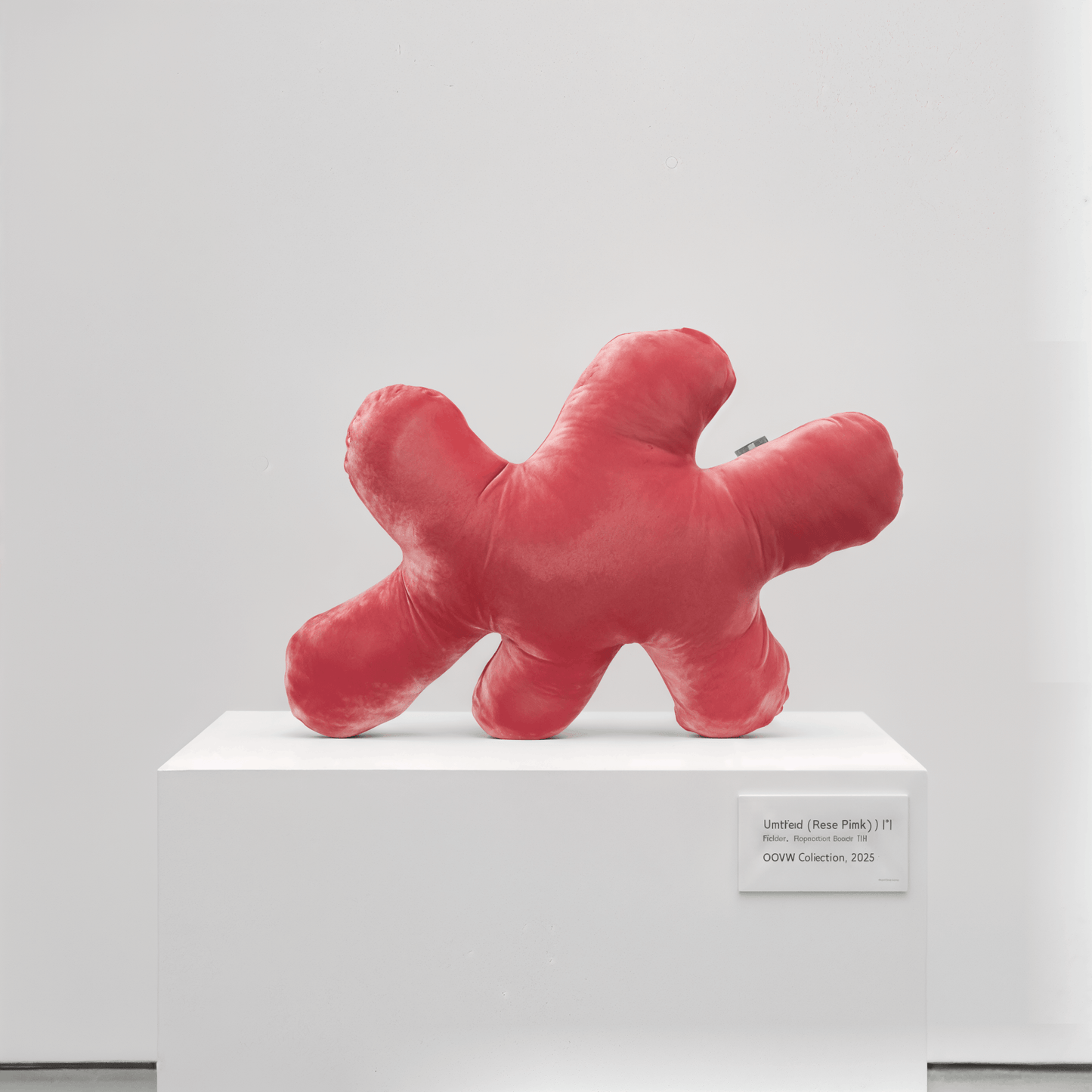 Splash I velvet soft sculpture in salmon pink by OOOW Sydney — handmade collectible art object