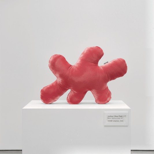 Splash I velvet soft sculpture in salmon pink by OOOW Sydney — handmade collectible art object